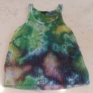 Loose knit tie dye top